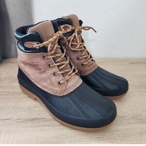 Goodfellow Men sz 8 Winter Duck Boots Waterproof Brown Black Insulated Lace Up